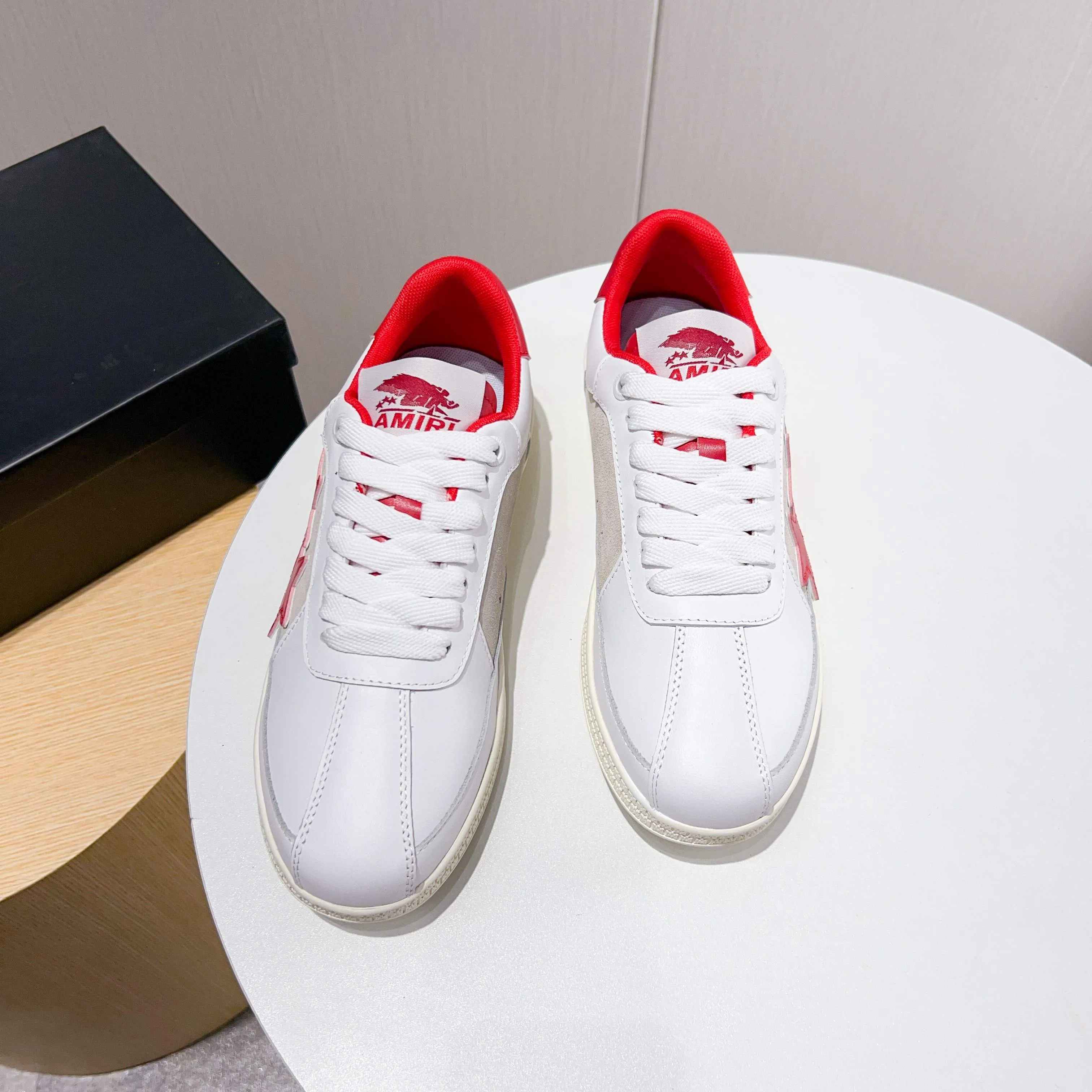 Men's shoes 💰420 [New style] 🌲🌲Balmain - New Amiri trendy shoes, low-top casual sports shoes, the same style as celebrities, made of selected pebbled cowhide and frosted cowhide, original outsole, comfortable on the feet, high-end workmanship, welcome to buy. Size: 39-45 (46 customized)